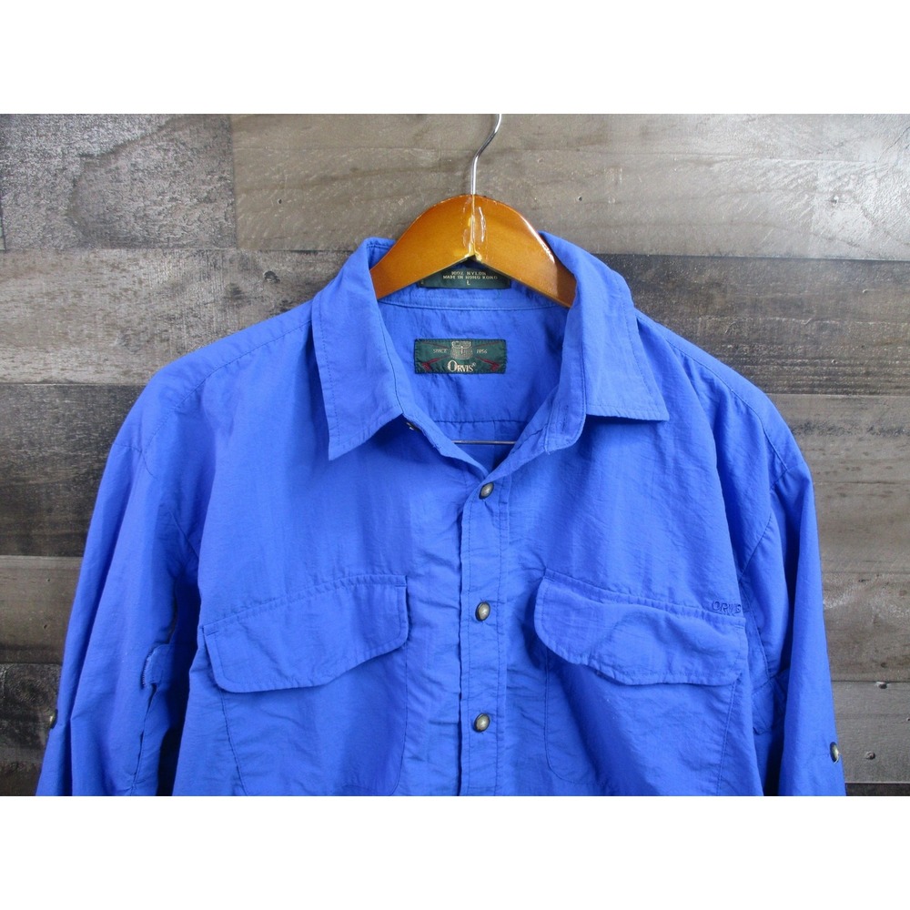 Orvis Shirt Mens Large Nylon Utility Fishing Outdoor Pockets Lightweight Hiking